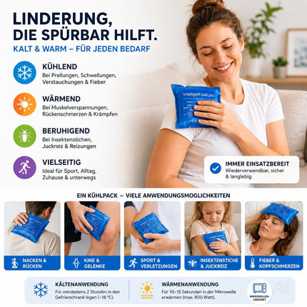 3er Set Kühlpacks Kühlpads - MADE IN GERMANY - 15x15 cm - Blau – Detailansicht 4