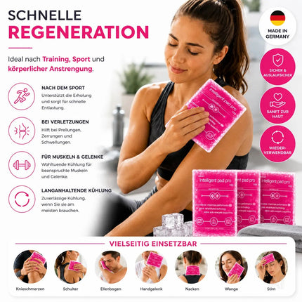 3er Set Kühlpacks Kühlpads - MADE IN GERMANY - 15x15 cm - Pink – Detailansicht 2