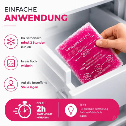 3er Set Kühlpacks Kühlpads - MADE IN GERMANY - 15x15 cm - Pink – Detailansicht 7