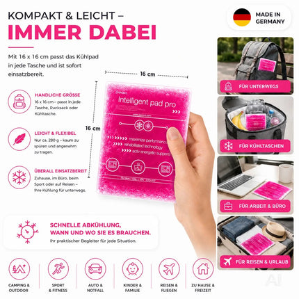 3er Set Kühlpacks Kühlpads - MADE IN GERMANY - 15x15 cm - Pink – Detailansicht 9