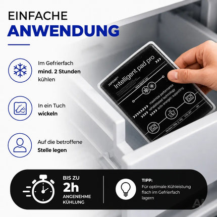 3er Set Kühlpacks Kühlpads - MADE IN GERMANY - 15x15 cm - Schwarz – Detailansicht 5