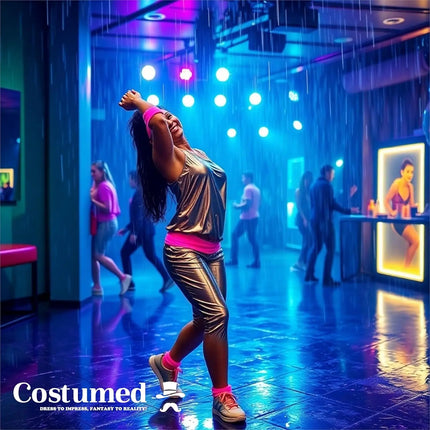 3er Set Schweißband 80er 90er - Fasching & Karneval pink mit Stirnband - als Accessoire Vokuhila Kostüm zu Retro neon 80er 90er Outfit