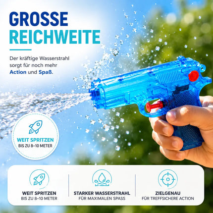 3er Wasserpistolen Set - ca. 12 cm mit großer Reichweite