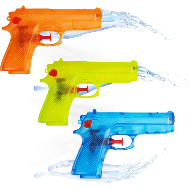 3er Wasserpistolen Set - ca. 15 cm mit großer Reichweite