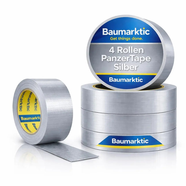 3x Duct Tape silber – Panzertape Gewebeklebeband 50 m x 50 mm – ultrastark & witterungsbeständig – Reparaturband Klebeband