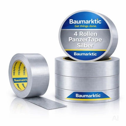 3x Duct Tape silber – Panzertape Gewebeklebeband 50 m x 50 mm – ultrastark & witterungsbeständig – Reparaturband Klebeband