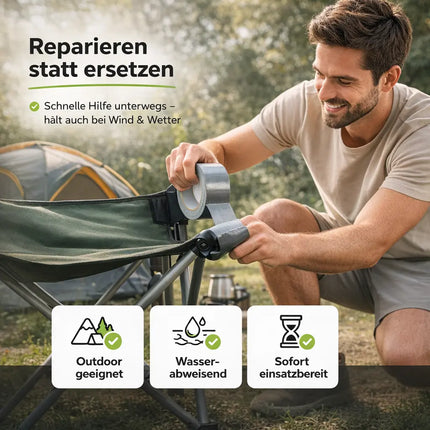 3x Duct Tape silber – Panzertape Gewebeklebeband 50 m x 50 mm – ultrastark & witterungsbeständig – Reparaturband Klebeband