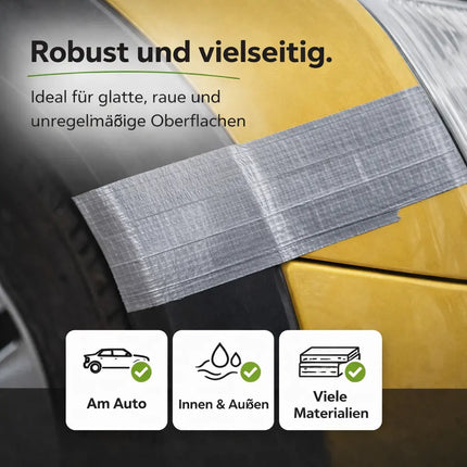 3x Duct Tape silber – Panzertape Gewebeklebeband 50 m x 50 mm – ultrastark & witterungsbeständig – Reparaturband Klebeband