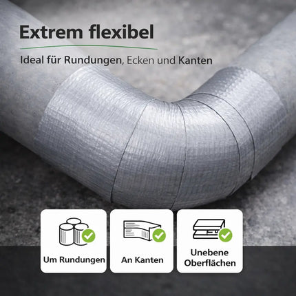 3x Duct Tape silber – Panzertape Gewebeklebeband 50 m x 50 mm – ultrastark & witterungsbeständig – Reparaturband Klebeband