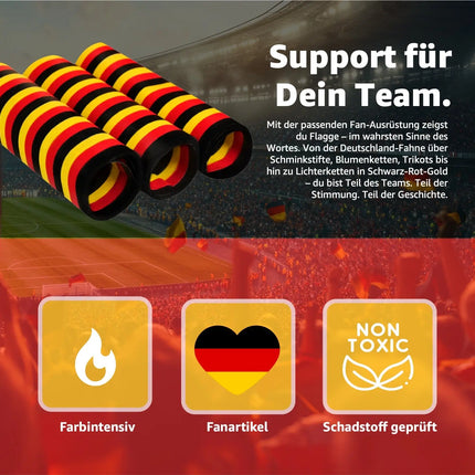 3x Luftschlangen Deutschland schwarz-rot-gelb Partydeko Deko Fußball WM EM