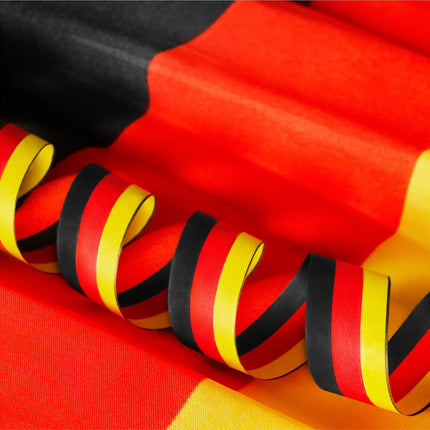 3x Luftschlangen Deutschland schwarz-rot-gelb Partydeko Deko Fußball WM EM