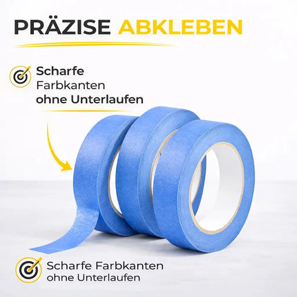3x Malerkrepp 50 m x 24 mm – Kreppband Klebeband Abklebeband Painty Tape für Streichen & Malerarbeiten