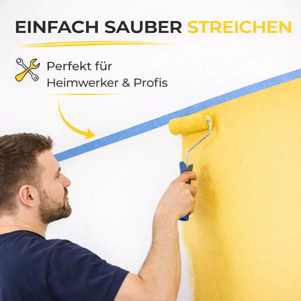 3x Malerkrepp 50 m x 24 mm – Kreppband Klebeband Abklebeband Painty Tape für Streichen & Malerarbeiten