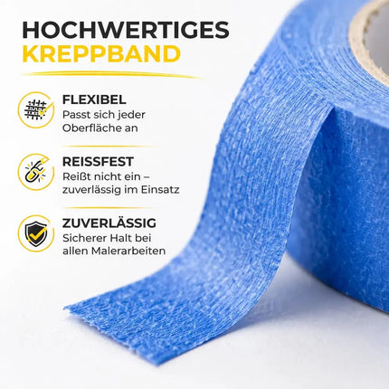 3x Malerkrepp 50 m x 24 mm – Kreppband Klebeband Abklebeband Painty Tape für Streichen & Malerarbeiten