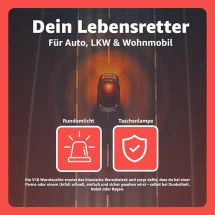 3x Notfall-Warnleuchte V16 DGT – Pannenlicht & Signallicht – gesetzlich vorgeschrieben ab 2026 in Spanien – für Fahrzeuge & Motorräder