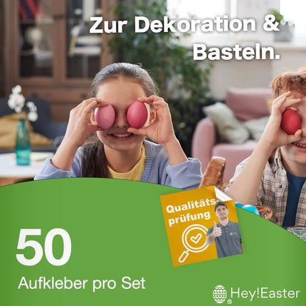 3x Ostern Aufkleber Sticker zum bekleben von Ostereier, Dekoration Klebebilder von Eier