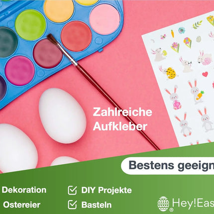 3x Ostern Aufkleber Sticker zum bekleben von Ostereier, Dekoration Klebebilder von Eier