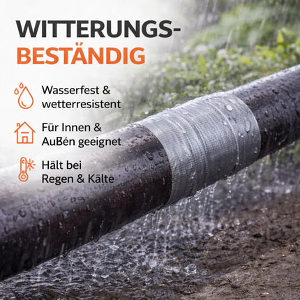 3x Panzertape Klebeband Reparaturband – Gewebeklebeband 50 m x 50 mm – ultrastark & witterungsbeständig – Duct Tape silber