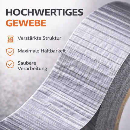 3x Panzertape Klebeband Reparaturband – Gewebeklebeband 50 m x 50 mm – ultrastark & witterungsbeständig – Duct Tape silber