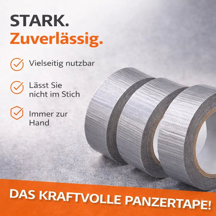 3x Panzertape Klebeband Reparaturband – Gewebeklebeband 50 m x 50 mm – ultrastark & witterungsbeständig – Duct Tape silber