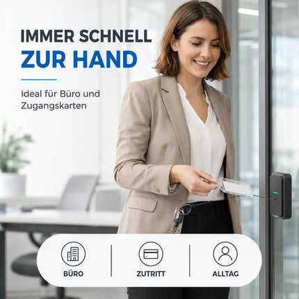 3x Premium Ausweishalter mit einziehbarer/ausziehbar Schlüsselanhänger - Ausweishülle