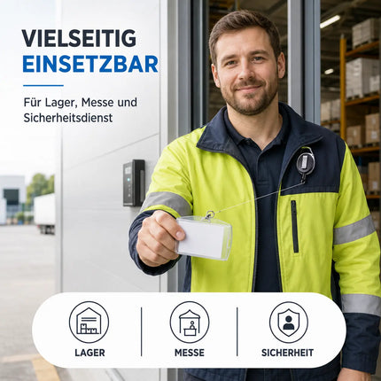 3x Premium Ausweishalter mit einziehbarer/ausziehbar Schlüsselanhänger - Ausweishülle