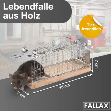 3x Tierfreundlich - Mausefalle aus Holz lebend - Mäusefallen - Lebendfalle Maus - TK Gruppe® Offizieller Onlineshop