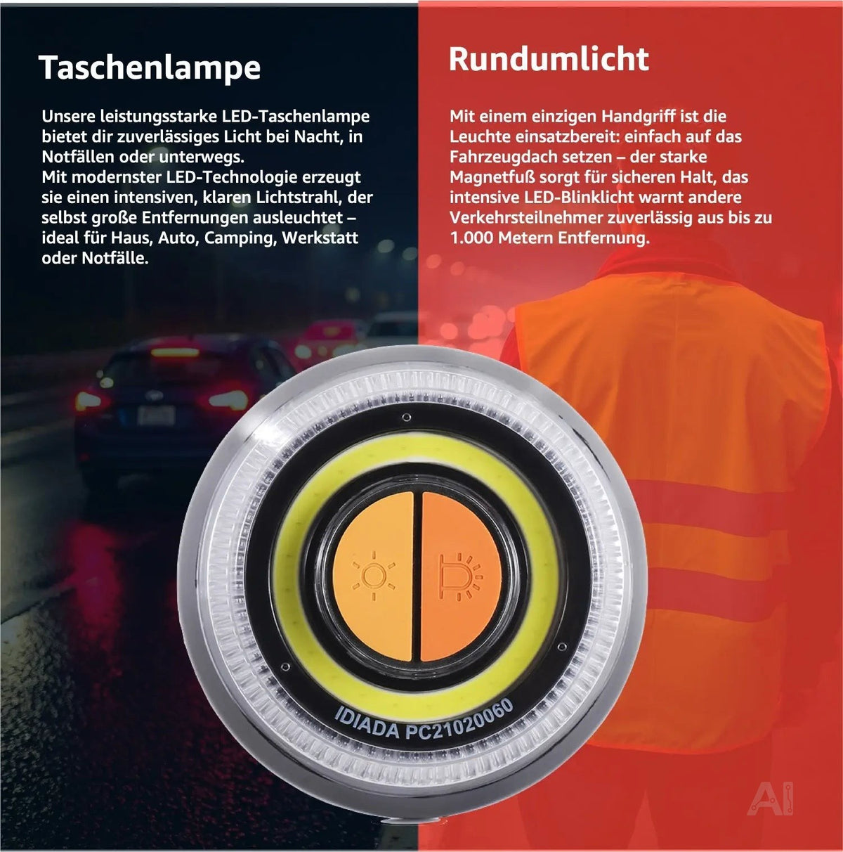 3x V16 Notlicht – Warndreieck Alternative & Sicherheitsleuchte  – Pannenhilfe für Auto & Motorrad