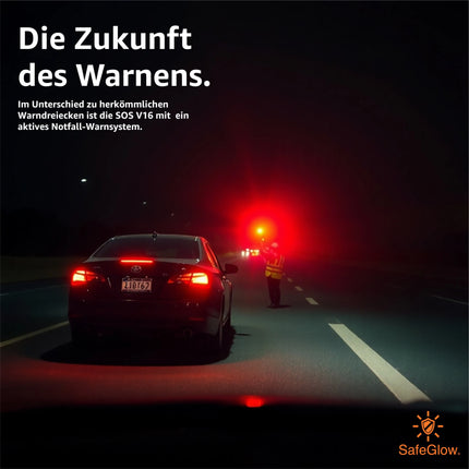 3x Warnleuchte V16 DGT Notlicht - Warndreieck - Pannendreieck verpflichtend ab 2026 Spanien - für Auto & Mottorad [Energieklasse A]