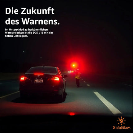 3x Warnleuchte V16 Notlicht - Warndreieck - Pannendreieck für Auto & Motorrad