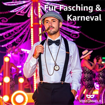 4 in 1 - 20er Accessoires Herren Männer Set für Fasching & Karneval - Gatsby Kostüm