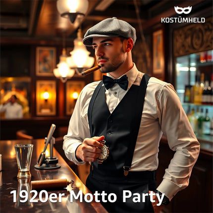 4 in 1 - 20er Accessoires Herren Männer Set für Fasching & Karneval - Gatsby Kostüm
