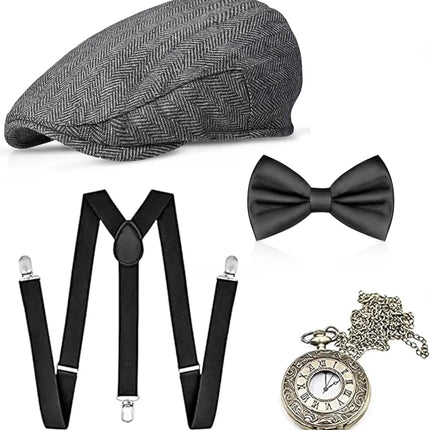 4 in 1 - 20er Accessoires Herren Männer Set für Fasching & Karneval - Gatsby Kostüm