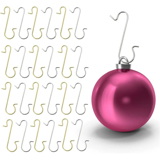 400x Haken Weihnachtsbaum - Kugelaufhänger Baumhaken Weihnachtsbaumhaken in Gold und Silber: S-förmige Aufhänger für Christbaumkugeln und Weihnachten Weihnachtskugeln