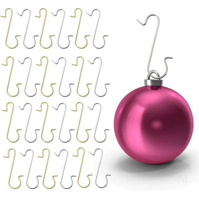 400x Haken Weihnachtsbaum - Kugelaufhänger Baumhaken Weihnachtsbaumhaken in Gold und Silber: S-förmige Aufhänger für Christbaumkugeln und Weihnachten Weihnachtskugeln