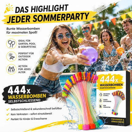 444x Wasserbomben Selbstschließend bunt - Reißfest & Schnell befüllbar - Für Kinder & Erwachsene – Detailansicht 2