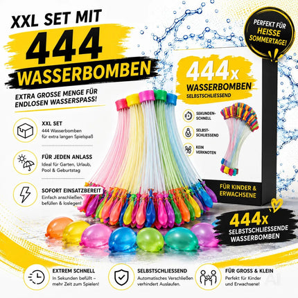 444x Wasserbomben Selbstschließend bunt - Reißfest & Schnell befüllbar - Für Kinder & Erwachsene – Detailansicht 6