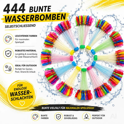 444x Wasserbomben Selbstschließend bunt - Reißfest & Schnell befüllbar - Für Kinder & Erwachsene – Detailansicht 7