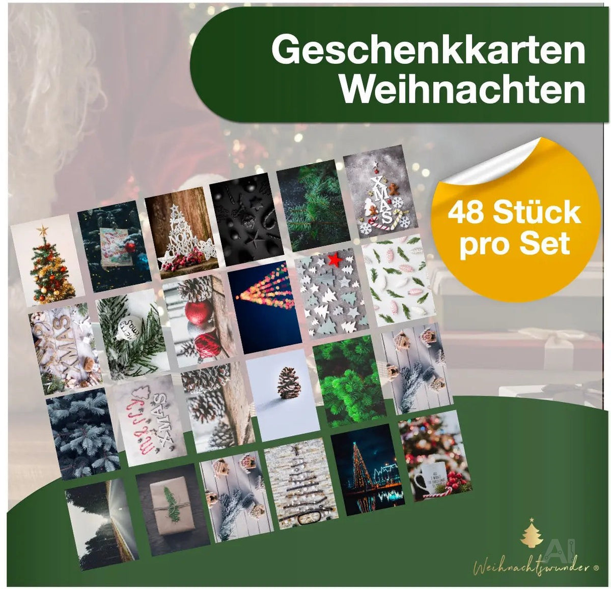 48x Weihnachtskarten Grußkarten Christmas cards Weihnachten Geschenkkarten – Detailansicht 2