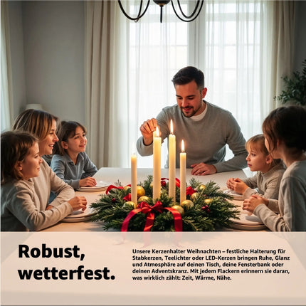 4X Adventskranzstecker 5 cm Kerzenhalter - universell für Kerzen
