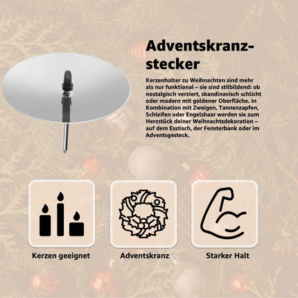 4X Adventskranzstecker 5 cm Kerzenhalter - universell für Kerzen