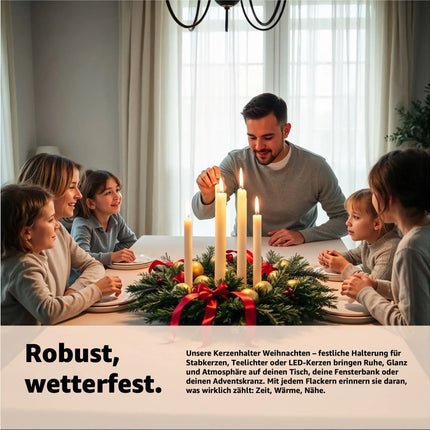 4X Adventskranzstecker 5 cm Kerzenhalter - universell für Kerzen