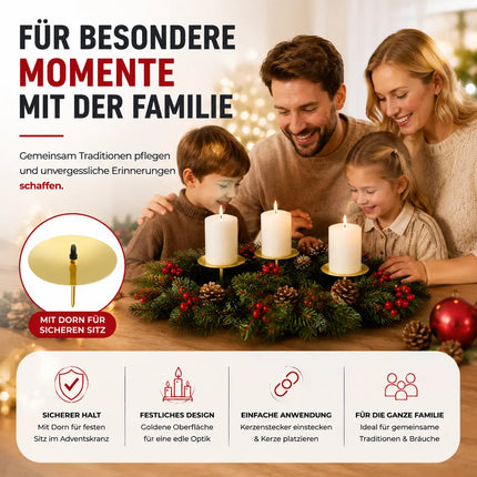 4X Adventskranzstecker 5 cm Kerzenhalter - universell für Kerzen