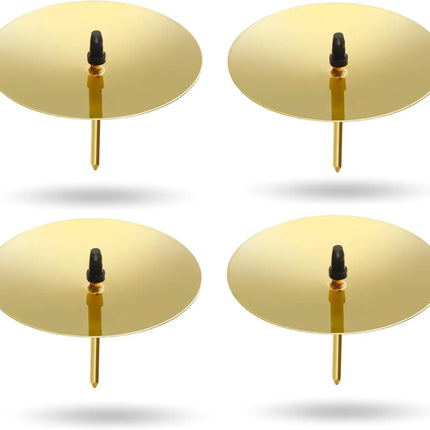 4X Kerzenstecker ca. 5 cm für Kerzen als Kerzenhalter Adventskranzstecker für Adventskranz Weihnachten Adventskranzhalter mit Dorn - Kerzenhalter (Gold)