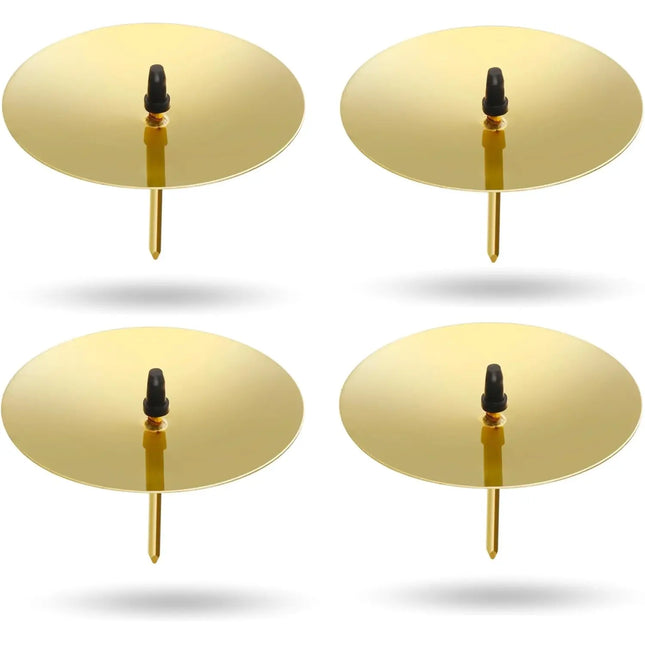 4X Kerzenstecker ca. 5 cm für Kerzen als Kerzenhalter Adventskranzstecker für Adventskranz Weihnachten Adventskranzhalter mit Dorn - Kerzenhalter (Gold)