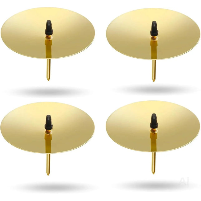 4X Kerzenstecker ca. 5 cm für Kerzen als Kerzenhalter Adventskranzstecker für Adventskranz Weihnachten Adventskranzhalter mit Dorn - Kerzenhalter (Gold)