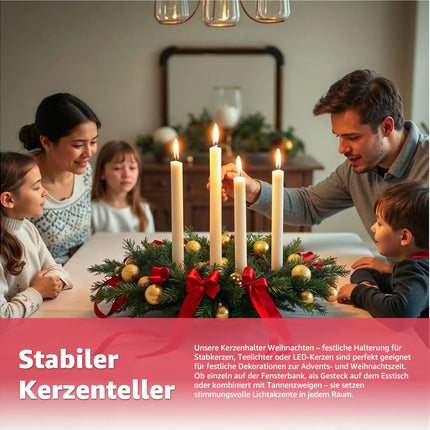 4X Kerzenstecker ca. 5 cm für Kerzen als Kerzenhalter Adventskranzstecker für Adventskranz Weihnachten Adventskranzhalter mit Dorn - Kerzenhalter (Gold)
