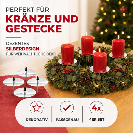 4X Kerzenstecker ca. 5 cm für Kerzen als Kerzenhalter Adventskranzstecker für Adventskranz – Detailansicht 6