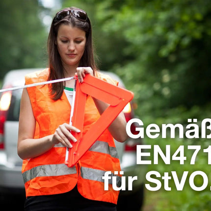 4X Warnwesten Auto orange - Warnweste Pannenweste 2025 Unfallweste ISO20471 - Sicherheitsweste
