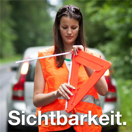4X Warnwesten Auto orange - Warnweste Pannenweste 2025 Unfallweste ISO20471 - Sicherheitsweste